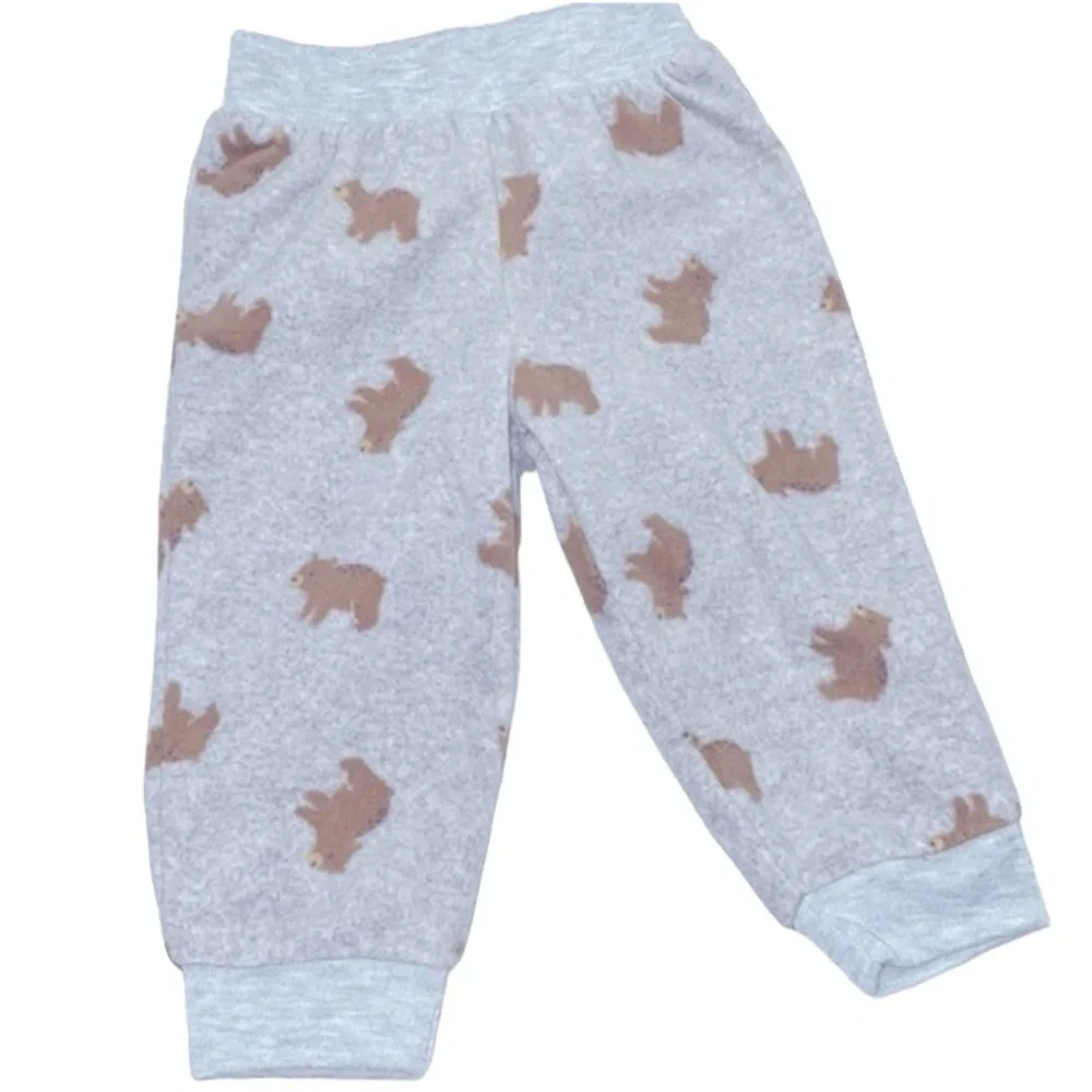 Simple Joys by Carters teddy bear grey soft fleece joggers size 12 months